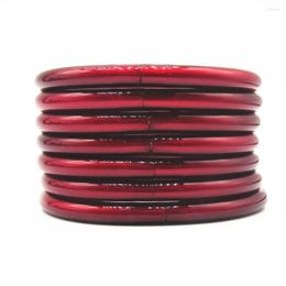 Bangle Dark Red Jewellery 7Pcs/Set Glitter Filled Silicone Jelly Bracelet Lightweight Buddha Girl Bracelets For Kids