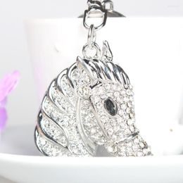 Keychains Horse Head Lovely Cute Rhinestone Crystal Charm Purse Bag Key Chain Pendent Gift Fashion Outfit