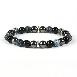 Top Quality Mens Chakra Bracelet Whole 8mm Mix Weathering and Black Onyx Stone Beaded Bracelets For GIft273t