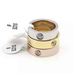 With box 4mm 5 5mm titanium steel silver gold love rings bague for mens and women wedding couple engagement lovers gift Jewellery si254h