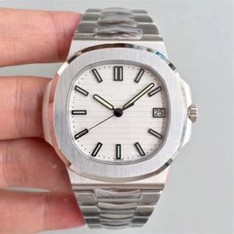 Men sports watches 40mm silver white Dial stainless steel high quality automatic mechanical watch271O