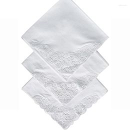 Table Napkin 3pcs/lot 35x35cm Embroidered Lace Napkins Cotton DIY White Ladies Handkerchief Diner Wedding Party Decor Supplies