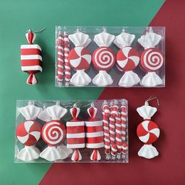 Christmas Decorations 1Box Big Lollipop Candy Cane Tree Hanging Pendant Noel Xmas Gifts Year Ornaments 2023 Home 230923