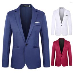 Men's Suits Men Blazer Suit Jacket Lapel Long Sleeve Classic Solid Color Slim Coat Wedding