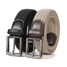Belts Men High Quality Fashion Knitted Pin Buckle Belt Men's Business Casual Golf Breathable Canvas Woven