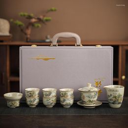 Teaware Sets Chinese Accessories Tea Set Porcelain Portable Afternoon Luxury Vintage Jogo De Xicaras Teapot Ceramic AB50TS