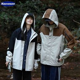 Three Defence Technology Charge Coat Men's Spring and Autumn Outdoor High Street Mountain Couple Wear Windproof Hooded Jacket Mendfok