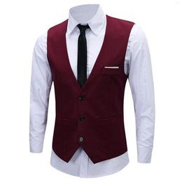 Men's Vests Three Button Suit Waistcoat Vest