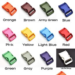 Craft Tools 60Pcs/Lot 1Mixed Colour Plastic Curved Side Release Buckles Backpack Straps Webbing 26Mm Hardware Accessories Drop Delive Dhf1J