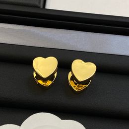 Classic Style Women Lover Heart Studs Luxury Titanium Steel Earrings Logo Printed Wedding Party Gifts Wholesale CHD2309237-6 elsaky