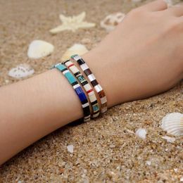 Charm Bracelets Go2Boho Handmade Beaded Tila Bracelet Set Mix Colour Beads Jewellery Friendship Fashion Accessories For Women Men Gift