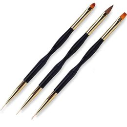 Nail Brushes 3Pcs Acrylic Stripe Art Liner Set 3D Tips Manicuring Tra-Thin Line Ding Pen Uv Gel Brush Painting Tools Drop Delivery Hea Dh1Cp