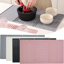 Other Kitchen Tools Trifold Tableware Drain Pad Silicone Drying Mat Preventing Water Build Up Heat Resistant Place 230922