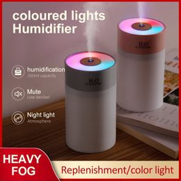 Essential Oils Diffusers Luminous Humidifier Household Desktop Small Water Supplement Spray Air Humidification Usb Car Portable Night Light 260ml 230923