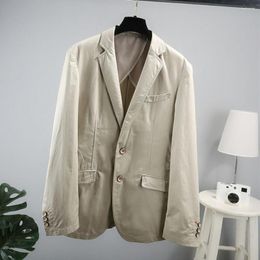 Men's Suits Buttoned Suit Coat Trendy Flax Loose Fit Perfect With Jeans Or Pants Solid Colour Men Blazers