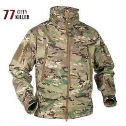 Men's Jackets Autumn and Winter Men's Military Tactical Jacket Waterproof Fleece Camouflage Soft Shell Men's Outdoor Sports Windproof Jacket 230922