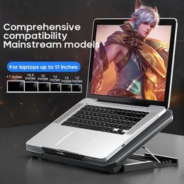 Laptop Cooling Pads Q100 17inch Gaming Laptop Cooler Fan Led Screen Two USB Port 2600RPM Laptop Cooling Pad Notebook Stand For Laptop L230923