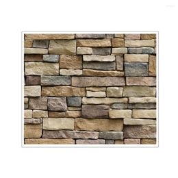 Wall Stickers 3D Paper Brick Stone Graceful Rustic Effect Self-adhesive Sticker Home Decor 45x100cm )