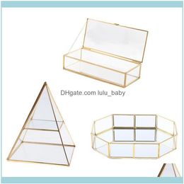 Packaging & Jewelrytrinket Storage Case Shinnie Women Jewellery Dispaly Stand Pyramid Clear Glass Box Jewellery Display Vanity Tray 2443
