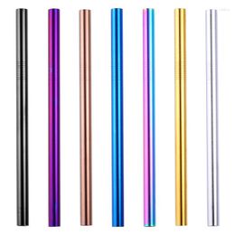 Drinking Straws 500pcs/lot Stainless Steel Bubble Tea Diameter 12mm Reusable Straw Milk Colourful Metal