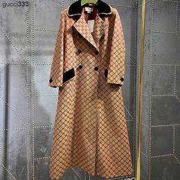 Long Coats Fashion fendyly Windproof Clothes ff Trench Jacket Fendis Womens Letters Printing Long Coat Girls Casual Cloak 22FW Winter Women Mature M0LR