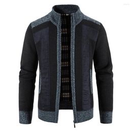 Men's Jackets Stylish Winter Coat Knit Anti-pilling Cardigan Elastic Thermal Men