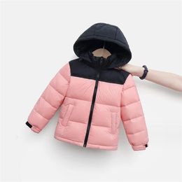 Kid's down jacket color matching down jacket for boys and girls in autumn and winter new Zhongda children's short warm winter clothes