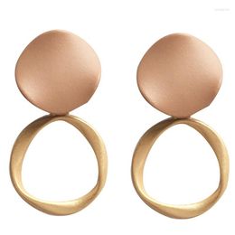 Серьги-кольца Серьги-каффы Ubis: эстетичные матово-глянцевые и позолоченные круглые кольца-кольца, идеально подходящие для студенток, модных женщин