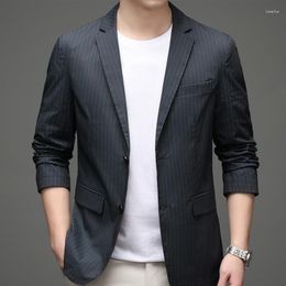 Men's Suits Spring And Autumn Thin Suit 2023 Fashion Vertical Stripes Korean Style Business Casual Jacket
