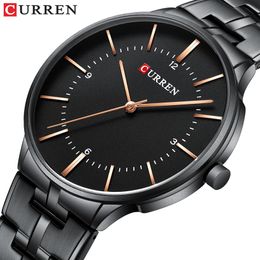 Top Brand CURREN Luxury Quartz Watches for Men Wrist Watch Classic Black Stainless Steel Strap Men's Watch Waterproof 30M223p