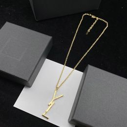 Women Jewellery Designer Necklace For Men Designers Pendant Necklaces Gold Chain Party Wedding Gift Lovers Luxury Letter Y Box 2022 239H