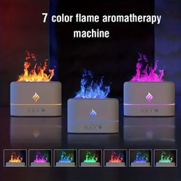 1pc Cool Mist Humidifier 250ml New Simulation Flame Ultrasonic Humidifier, Portable Cool Mist Usb Led Change Color Room H2o Air 7 Colors Fire Flame Humidifier