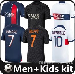 2023 2024 Maillots de football Paris Soccer Jerseys MBAPPE O.DEMBELE Lee Kang In HAKIMI 23 24 Paris FOOTBALL SHIRT MARQUINHOS VERRATTI maillot foot Men kids kit 16-4XL