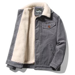 Men's Down Parkas Winter Corduroy Coats Men Thick Fur Collar Fleece Jackets Male Casual Jacket Mens Thermal Cotton Clothing Plus Size 6XL 230922
