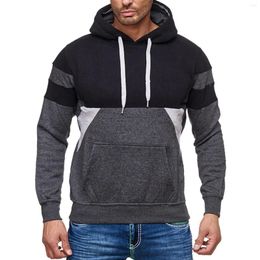 Men's Hoodies Mens Zip Up Hooded Sweatshirt Fashion Colour Matching Long Sleeve Round Neck Drawstring Fuzzy Warm Slipper