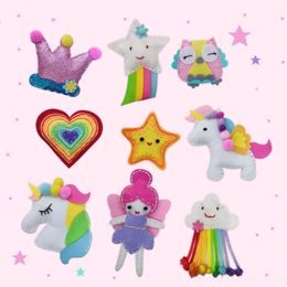 Arts and Crafts Rainbow Animals Craft Kit Forest Creatures DIY Sewing Felt Plush Animals For Kids Beginners Educational Sewing Set Kids Art Toy 230923