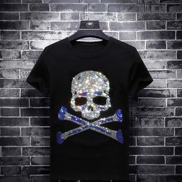 Mens Designer Rhinestone Short Sleeve T-Shirt Top Short Sleeve Hip Hop Crew Neck Casual Shirts Unisex S-7XL Summer Casual181t