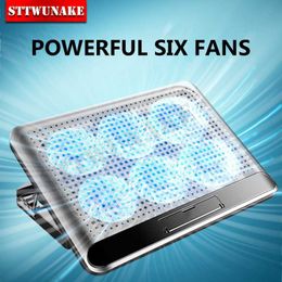 Laptop Cooling Pads Aluminium Alloy Laptop Cooling Pad Gaming Laptop Cooler Stand Adjustable Notebook Stand Six Fan For 11-17 Inch Laptop L230923