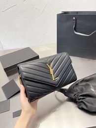 Tasarımcı Çanta Çanta Omuz Çantası Lüks Cüzdan Cüzdan Siyah Altın Zincir Çanta Orijinal Deri Çanta Kapak Messenger Crossbody Yurtdışı Depo Spot Ultra Hızlı Teslimat