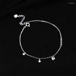 Charm Bracelets S925 Silver Plated Love Heart Bracelet&Bangle For Women Elegant Party Jewellery Gift Pulseras Sl525