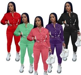 Women Jackets Suit Tracksuits Girls Tracksuits Two Piece Set Fall Winter Baseball Uniform Outfits Sweatsuits Joggers Pants Suits Sweatershirt Trousers Clothes
