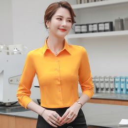 Women's Blouses Shirts Korean Fashion Women Shirts Blouses Occupation White Shirt Long Sleeve Blouse Button Up Shirts for Women S-5XL Basic Womens Tops 230923