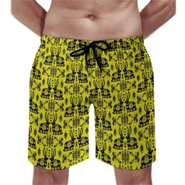 Men's Shorts Summer Board Nordic Running Cute Animal Graphic Beach Short Pants Quick Dry Swim Trunks Plus Size 3XL