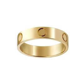 Titanium steel silver love ring men and women rose gold jewelry for lovers couple rings gift size 5-11 Width 4-6mm2695