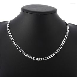 Chains Charm Fashion 925 Sterling Silver Necklaces Classic 6MM Chain Jewelry For Women Men Party Christmas Gifts 45-60cm