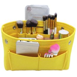 Women Felt Obag Cloth Inner Bags Clutch Handbag Daily Supplies Makeup Organizer Multi Pocket Shaper Luggage Bag Accessories3163