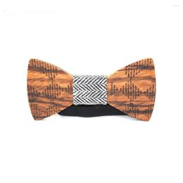 Bow Ties Fashion Western Wood Elegant Gentleman Handmade Butterfly Wedding Party Wooden Unique Tie For Man