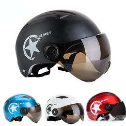 Skates Helmets Fashion Motorcycle Helmet Riding Antiultraviolet Safety Breathable Sunscreen Adjustable Half Open Face 230922