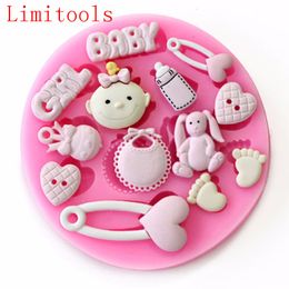 Other Event Party Supplies 3D Silicone Baby Shower Fondant Mold For Cake Decorating silicone mold sugar craft Moulds Tools 230923