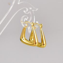Hoop Earrings Vacuum Plating Brief 316 Titanium Stainless Steel Gold Colours Plated Men Earring For Women Classic Jewellery